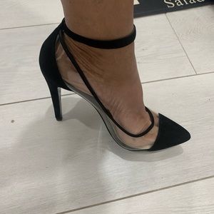BCBG Black Stiletto with transparent side. Very stylish snd fashionable